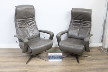 Afbeelding van Hukla - Set van 2 Lederen Relax Fauteuils