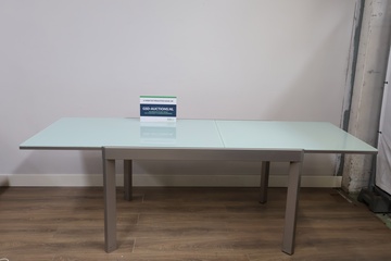Afbeelding van Moderne Uitschuifbare Eetkamertafel met Glazen Blad