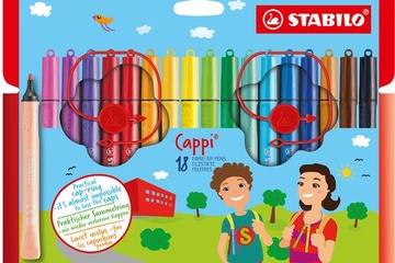 Afbeelding van STABILO Cappi - Viltstift -Etui Met 18 Kleuren + 2 Dopringen