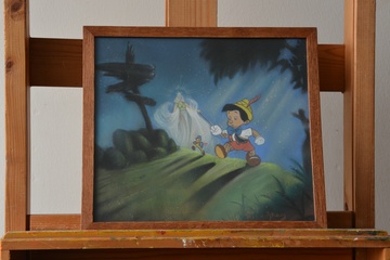 Afbeelding van Prachtige krijttekening van Wim van Aken: 'Pinokkio'.