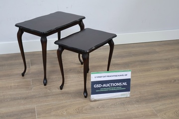 Afbeelding van Set van 2 Vintage Queen-Anne Stijl Bijzettafels