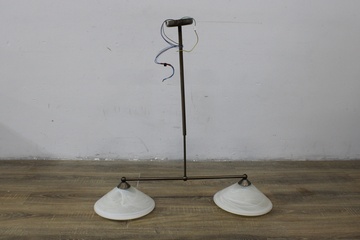 Afbeelding van Plafonlamp met 2 glazen kappen''