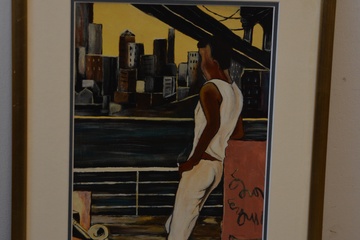 Afbeelding van Olieverfschilderij van B. Vermaas: New York