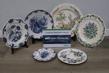 Afbeelding van Mix van aardewerk wandborden 6 stuks