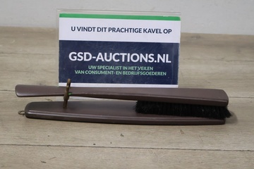 Afbeelding van Antiek Houten Borstelset met Wandhouder'