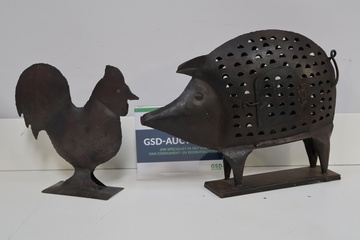 Afbeelding van Metalen Decoratieve Varken & Kip