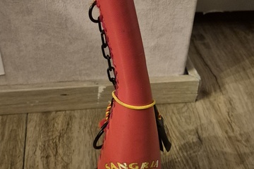 Afbeelding van Vintage Spaanse Sangria fles met stierenkop