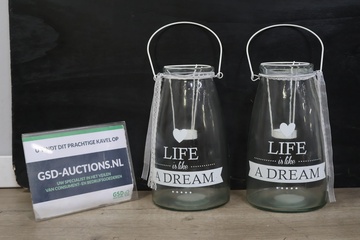 Afbeelding van Glazen windlichten 2 stuks''