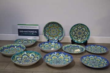 Afbeelding van Set van 10 Azur Ceramics Marrakech Borden