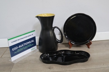 Afbeelding van 3-Delig Zwart Sier-Serviessetje