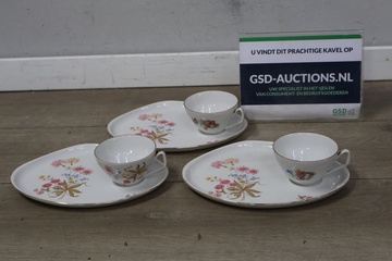 Afbeelding van Theekopje met borden 3 stuks van Schwarzenhammer Bavaria'