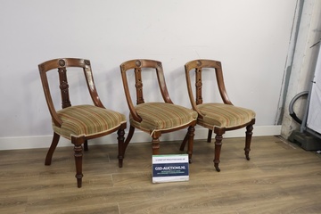 Afbeelding van Set van 3 Antiek Victoriaanse Eetkamerstoelen'