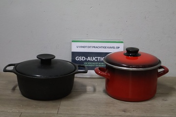 Afbeelding van Set van 2 Pannen: Gietijzer en Emaille''