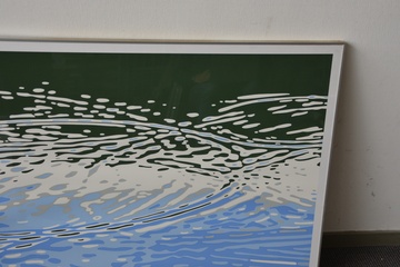 Afbeelding van Ingelijste zeefdruk van Hans Wely: Water. 1981