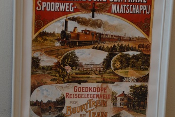 Afbeelding van Ingelijste oude reclameposter van Spoorwegen