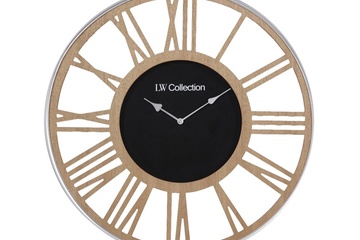 Afbeelding van LW Collection Wandklok Myrella Hout 60cm