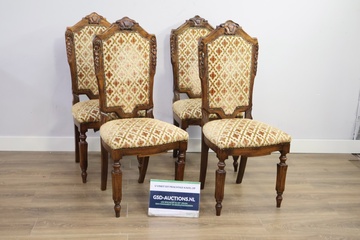 Afbeelding van Set van 4 Antieke Renaissancestijl Eetkamerstoelen''