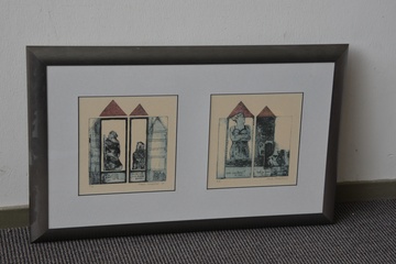 Afbeelding van 2 Etsen in één lijst v K. Campfens: Gezegden 2