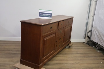 Afbeelding van Groot Dressoir van Donkerhout met Messing Beslag