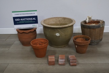 Afbeelding van Verzameling van terracotta bloempotten