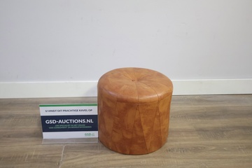 Afbeelding van Ronde Cognacleren Poef