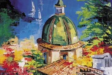 Afbeelding van Roberto di Viccaro - Positano - Afm. 60x80 cm.