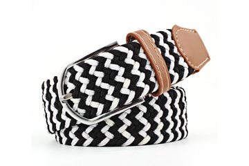 Afbeelding van Geweven Riem - duo color - zwart/wit