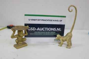 Afbeelding van Set van Twee Goudkleurige Aapjes''