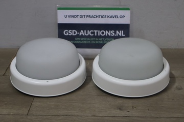 Afbeelding van Set van Twee Wit Ronde Plafondlampen'