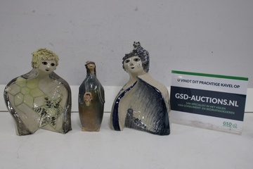 Afbeelding van Set van 3 Keramische Menssculpturen