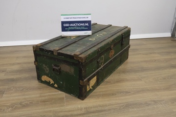 Afbeelding van Antiek Groenen Reis-/Hutkoffer
