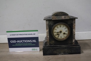 Afbeelding van Antiek Leisteen & Marmeren Mantelklok