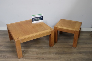 Afbeelding van Set van 2 Houten Bijzettafels, Salontafel'
