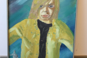 Afbeelding van Ingelijst zelfportret van Boelens. 1972.