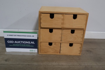 Afbeelding van Klein Houten Ladeblok voor op Bureau/Tafel