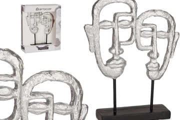 Afbeelding van Ornament  dubbelzijdig gezicht zilveren/zwart (nieuwe)