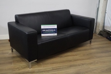 Afbeelding van Zwart Leren 2-Zitsbank van Montel