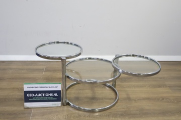 Afbeelding van Verchroomde Double Swivel Salontafel van Leitmotiv