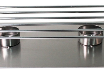 Afbeelding van RVS Verwarmingsstandaard/schotelwarmer met 2 theelicht branders - 30x15cm