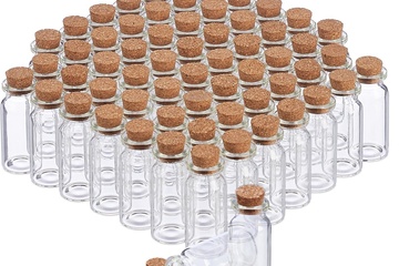 Afbeelding van 60xglazen shotflesjes met kurk