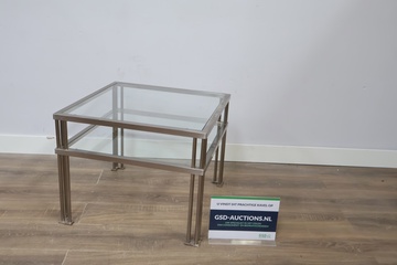 Afbeelding van Maison Jansen Stijl Salontafel met Dubbel Glazen Blad