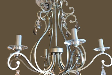 Afbeelding van Kroonluchter grijs met kristalen (nieuw in doos)