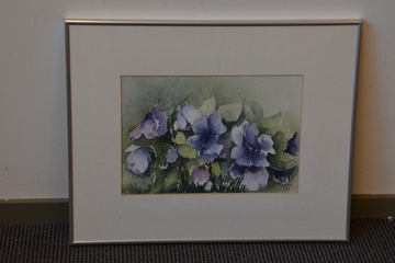 Afbeelding van Aquarel van Nellie vd Meyden: 'Viooltjes' '96