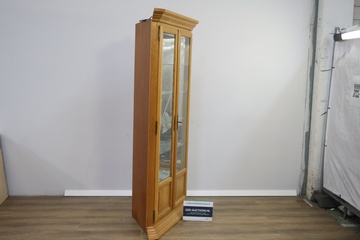 Afbeelding van Eikenhouten Hoekvitrinekast met Ingebouwde Verlichting'