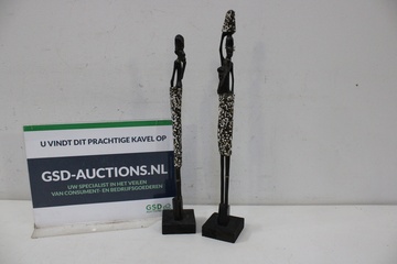 Afbeelding van Set van 2 Afrikaanse Masai Mara-Beeldjes