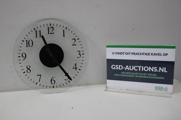 Afbeelding van Glazen Wandklok met Zwart Uurwerk'