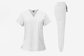 Afbeelding van Scrubset - zorgkleding - wit - maat M