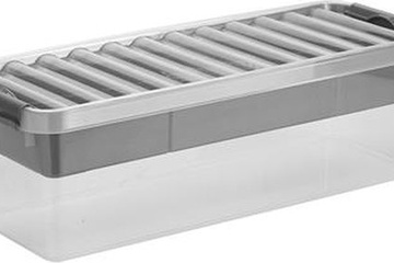 Afbeelding van Sunware - Q-line opbergbox met inzet 9,5L transparant metaal