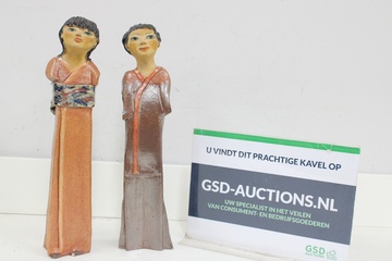 Afbeelding van Set van 2 Keramische Geisha-Beelden