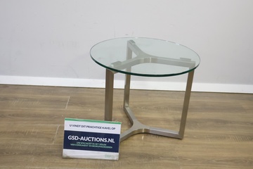 Afbeelding van Moderne Bijzettafel met Glazen Blad'